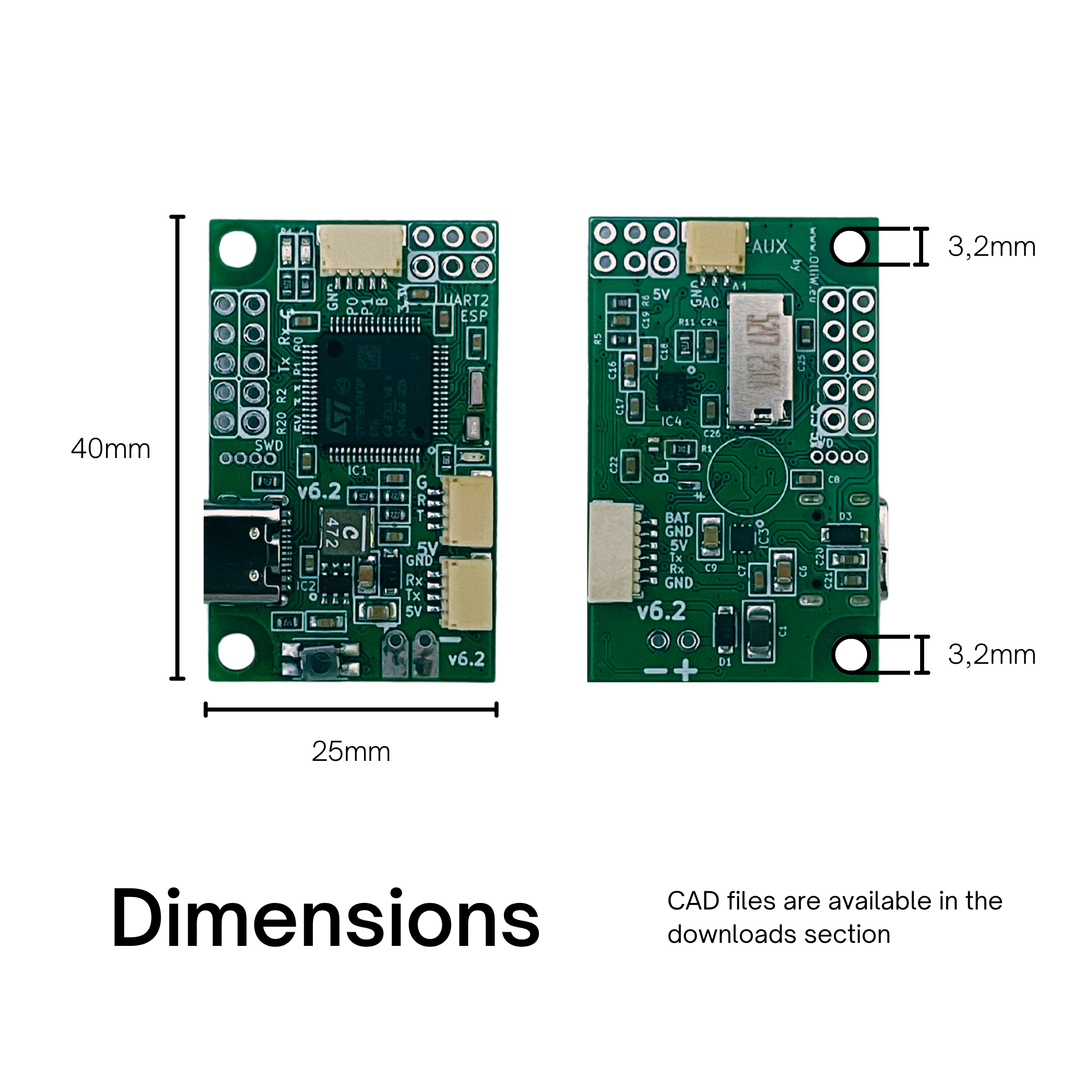 storm32 v6.2 dimensions